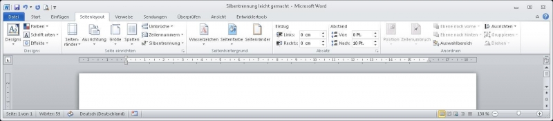 Automatische Silbentrennung in Word 2010 - QUICKTIPP