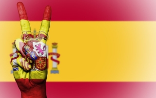 spanische Flagge weht auch für die Katalanisch Sprechenden
